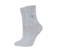 JOOP! Collection Socken mit Label-Print im 2er-Pack in Hellgrau Melange, Größe 35-38