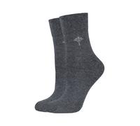 Kurzsocken JOOP "Socken Women for your daily glam cotton Socks 1p 2er Pack", Damen, Gr. 39-42, grau (anthrazitmelange), Obermaterial: 88% Baumwolle CO. 9% Polyamid PA. 3% Elasthan EL., Socken (5742154