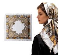 Women hairscarf90×90cm - Soft Polyester Square Bandana Head wrapLightweight Satin Feel scarf| Elegant hairwrapscarfNeck Head wrapAnti-slip hairCover Fashion Turban scarffor Beach Travel Dail