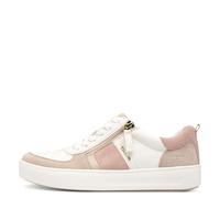 Tamaris COMFORT Damen Sneaker flach mit Reißverschluss Freizeit, Mehrfarbig (Beige/Rose), 37 EU