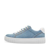 Plateausneaker MARCO TOZZI Gr. 37, blau (jeansfarben) Damen Schuhe Sneaker mit trendiger Ziernaht, Freizeitschuh, Halbschuh, Schnürschuh (87164059-37)