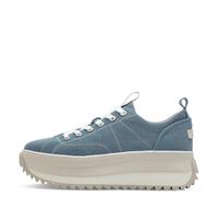 Plateausneaker TAMARIS "Milena", Damen, Gr. 39, blau (jeansfarben), Textil, Synthetik, sportlich, Schuhe, Freizeitschuh, Halbschuh, Schnürschuh mit Touch-It Ausstattung (55823154-39) jeansfarben