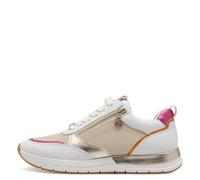 Tamaris Damen Klassische Ballerinas, Frauen Flats,Comfort Lining,TOUCHit-Fußbett,Slip-ons,klassisch elegant,Ballerinen,White/LT.Gold,41 EU