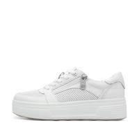 Tamaris COMFORT Damen Plateau Sneaker mit Reißverschluss Low Top, Weiß (White Structur), 41 EU