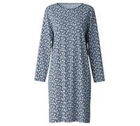 Calida Nachthemd Damen Favourites Langarm Baumwolle pflegeleicht Schlitz 100 cm Peacoat Blue 44/46