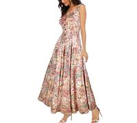Women’s Sleeveless Summer Flowy Printed Boho Maxi Long Dress Dresses for Wedding Guest