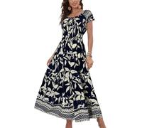 Women’s Sleeveless Summer Flowy Printed Boho Maxi Long Dress Dresses for Wedding Guest