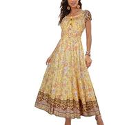 Women’s Sleeveless Summer Flowy Printed Boho Maxi Long Dress Dresses for Wedding Guest