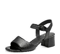 Jana Damen Sandalen mit Absatz Vegan mit Klettverschluss, Schwarz (Black), 37 EU