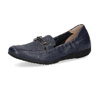 Caprice Damen Slipper OCEAN DEER aus Leder mit Schnalle – Blau Größe 40