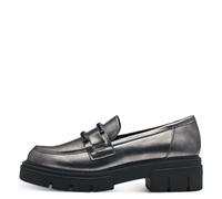 MARCO TOZZI Damen Loafer ohne Absatz Vegan mit Plateau, Silber (Pewter), 41 EU