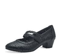 Jana Damen Pumps mit Klettverschluss Vegan, Schwarz (Black), 41 EU
