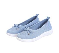 Women's Breathable Knit Ballet Loafers - Slip-On Mesh Walking Shoes, Soft Sole Non-Slip Casual Flats