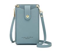 Womens Cellphone Crossbody Bag Small Light Leather Shoulder Purse Handbag Card Wallet Lanyard Case Girls Satchel Pouch