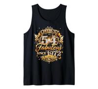 Womens Cheers to 54 Years Old EST 1972 54th Birthday Queen Tank Top