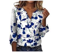 Womens Elbow Length Sleeve Tops Langarmshirt blusenshirt Damen Langarm Shirts Casual blau-weiß gestreifte Bluse Sweatshirt Herren Sommerbluse Tshirt