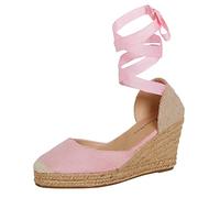 Womens Espadrille Wedge Sandals Strappy Hessian Wedges Ankle Wrap Tie Leg Straps