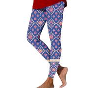 Women's Fashion Casual Print Straight-Leg Pants Outdoor Printed Slim Yoga Marine S