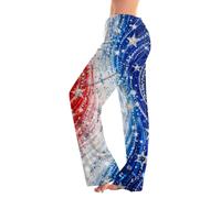 Women's Fashion Loose-fit Drawstring Elastic Waist Casual Printed Pants Königsblau XL