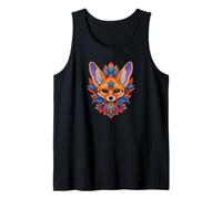 Womens Girls Kids Colorful Mandala Fennec Fox Lover Tank Top