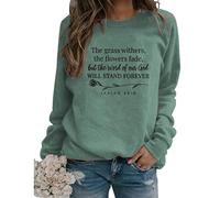 Womens God Christian Sweatshirt Cute Flower Graphic Faith Long Sleeve Shirts Casual Fall Winter Pullover Tops