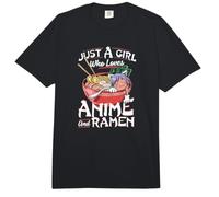 Womens Just a Girl who Loves Anime and Ramen Japanese Manga Comfort Colors Adult Heavyweight T-Shirt