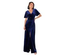 Women's Long Velvet Maxi Dress Ladies A-line Flowy Wedding Guest Bridesmaid Evening Occasion Prom Formal Party Ball Gown