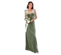 Women's Long Velvet Maxi Dress Ladies A-line Flowy Wedding Guest Bridesmaid Evening Occasion Prom Formal Party Ball Gown