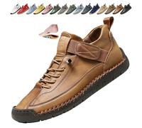 Women's Orthopedic Ankle Boots, Waterproof Leather Slip on Work Boots Lightweight Running Walking Shoes Outdoor Slip on Booties for Hiking Camping Driving (37,Brown)