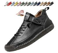 Women's Orthopedic Ankle Boots, Waterproof Leather Slip on Work Boots Lightweight Running Walking Shoes Outdoor Slip on Booties for Hiking Camping Driving (43,Black)