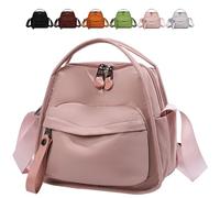 Women's Oxford Shoulder Bag, Crossbody Shoulder Bag for Women Large Capacity Soft Lightweight Zipper Fashionable Solid Color Handbag (Pink)