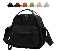 Women's Oxford Shoulder Bag, Crossbody Shoulder Bag for Women Large Capacity Soft Lightweight Zipper Fashionable Solid Color Handbag (Black)