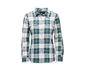 Women's Project Twill Long Sleeve Shirt, Damen - Black Diamond 9644-Amber-Coral Red M