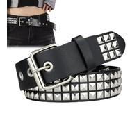 Women's Punk Black Belt - Adjustable PU Leather Waist Strap | Stylish Multi-Purpose Leathers Punks Belts Outfit Accessory For Party Dating Nightclub Daily Casual Fashion With Trendy Buckle Closure