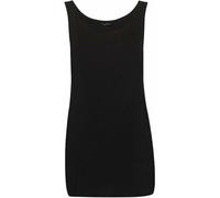 Womens Scoop Neck Sleeveless Ladies Long Stretch Plain Vest Strappy T-Shirt Top Black 52-54