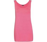Womens Scoop Neck Sleeveless Ladies Long Stretch Plain Vest Strappy T-Shirt Top Coral 36-38