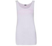 Womens Scoop Neck Sleeveless Ladies Long Stretch Plain Vest Strappy T-Shirt Top Cream 40-42