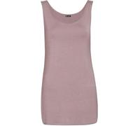Womens Scoop Neck Sleeveless Ladies Long Stretch Plain Vest Strappy T-Shirt Top Mocha 40-42