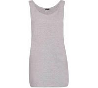 Womens Scoop Neck Sleeveless Ladies Long Stretch Plain Vest Strappy T-Shirt Top Silver 52-54