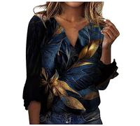 Womens Shirts Dressy Casual Women's 3/4 Sleeve Tops blusen Damen Sommer Leoparden Leggings Damenmode frühjahr 2024 Hemd Longbluse lässig für