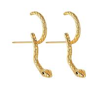 Women's Snake-Shaped Earrings - Jewelry Fashion Accessories | Curved Snake-Style Hoop Earrings Gothic Animal Ear Cuff Earrings for Women Men Mom Outdoor Travel Dating