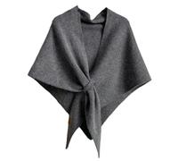 Women's Solid Color Scarf, Knitted Pashmina Shawl Wraps, Luxe Casual Soft Comfortable Sweater Shawl Blanket Cape, Fashion Scarf for Women Daily Wear (Dark Gray)