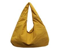 Women's Solid Color Textured Draped Tote Bag, Large Capacity All-Matching Underarm Pack, Casual Canvas Tote Bag, Large Fashion Tote Bag, for Shopping With Travel (Yellow)