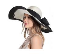 Women's Sun Straw Hat Wide Brim UV Protection, Summer Hat Foldable Roll Up Floppy Beach Hat for Women