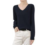Women's V Neck Cashmere Sweaters Long Sleeve Lightweight Knitted Pullover Casual Loose Winter Warm Sweater Tops
