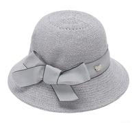 Women's Wide Brim Straw Sun Hat UV Protection Bow