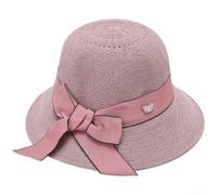 Women's Wide Brim Straw Sun Hat UV Protection Bow