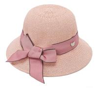 Women's Wide Brim Straw Sun Hat UV Protection Bow