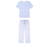 Women'secret Damen Capri Pyjama Daily Stripes Pyjamas, blau, 36