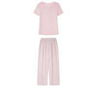 Women'secret Damen Long Pyjama Daily Stripes Pyjamas, Rosa, XL
